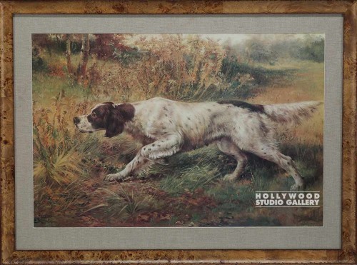 27x39 IRISH SETTER/LINEN BURL