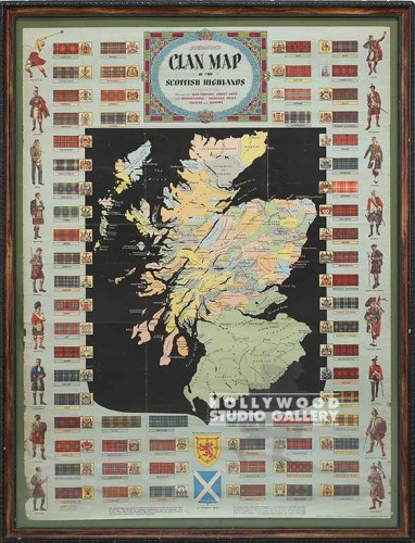 42x32 CLAN MAP/SCOTTISH HIGHLANDS
