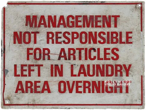 9x12 NON RESPONSIBLE Articles Sign