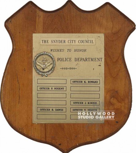17x15 Police Dept. Shield Plaque/WD