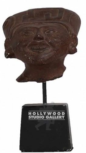 12" Smile Head Ethnic Stone Statue