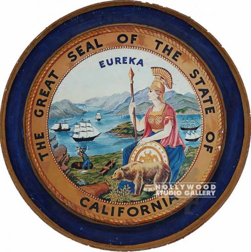 31" ROUND CALIF. STATE SEAL/WOOD