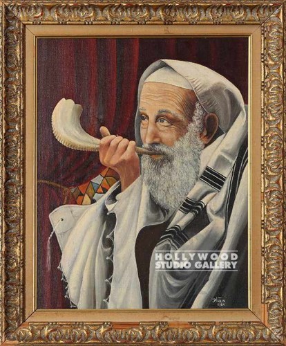 22x18 Plotkin Rabbi Shofar Gold Orn