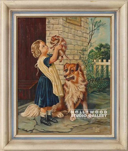 26x22 PLOTKIN CHILD DOG PERIOD WHT