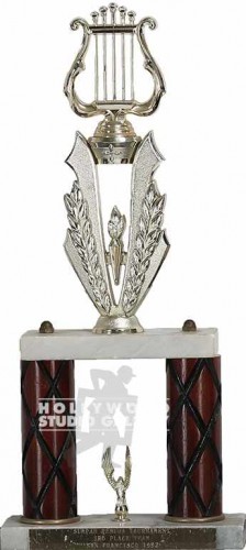 18" MUSIC TROPHY 2 WOODEN COLUMNS