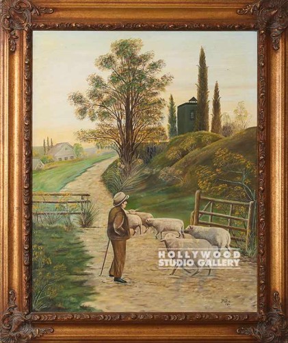 37x30 PLOTKIN SHEEP VILLAGE GLD ORN