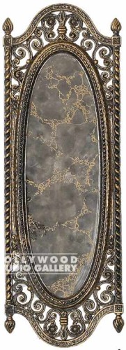 25x9GOLD DECORATIVE OVAL MIRROR ORN