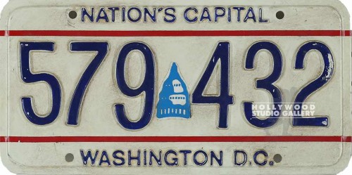 6x12 Wash DC License Plate Plastic