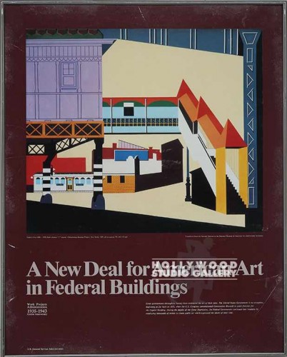 30x24Federal Bldg Art Slvr Mtl Frm