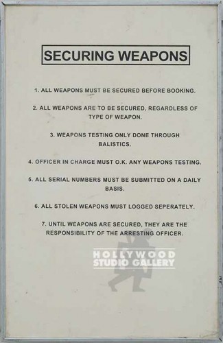 17x11 Securing Weapons Sign