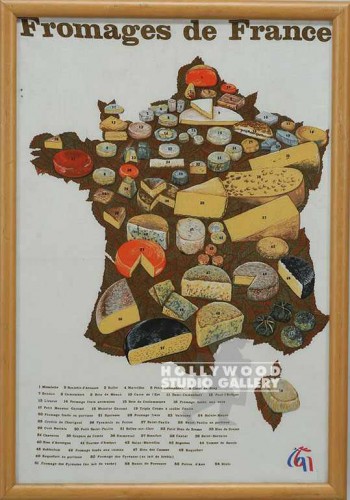 26x18 Framed Cloth/Cheese of France
