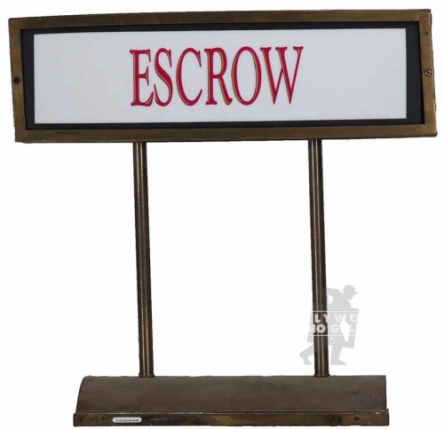 BRASS ESCROW LIGHTED SIGN