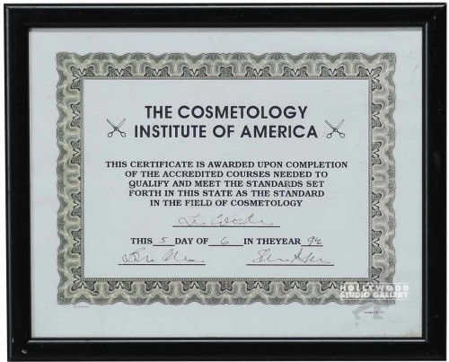 9x11 Cosmetology Certificate/Blk Fr