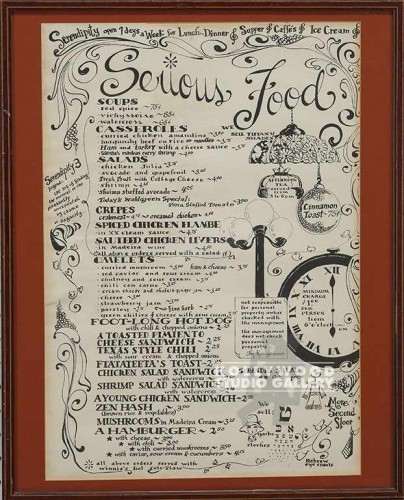 21x17 60`s-70`s Menu/Framed
