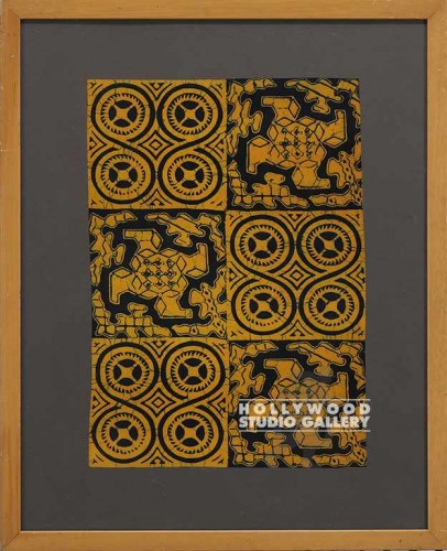 21x17 African Material/Framed