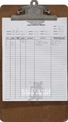 15X9 POLICE CLIPBOARD DAILY REPORT