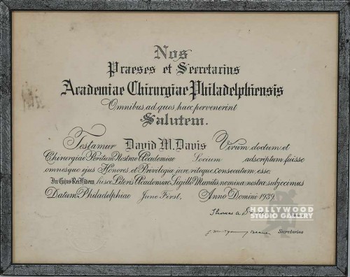 12x15 Framed Secretarius Cert Silvr