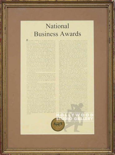 20X15 NATIONAL BUSINESS AWRD/GLD FR