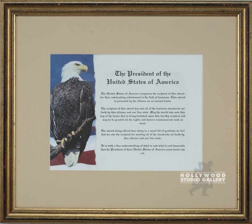 16X18 PRES. OF U.S. AWARD W/EAGLE