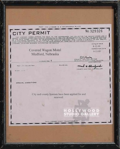 8X10 CITY PERMIT/FRAMED/PINK SLIP