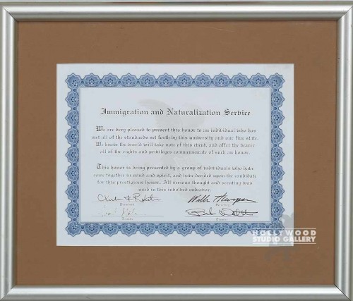 14X16  INS CUSTOM CERTIF/FRAMED
