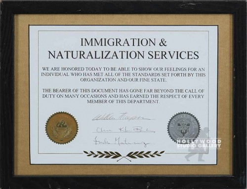 10X13 INS CUSTOM CERTIFICATE