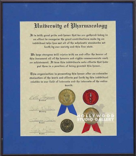16X14 Pharmacology Cert Blue Blck