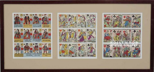 15X32 VINTAGE PLAYING CARDS/FRAMED