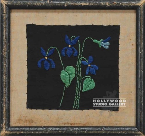 7X7 NEEDLE POINT FLORAL BLCK BCKRND