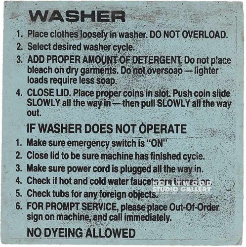 11X11WASHER INSTRUCTIONS SIGH BLUE