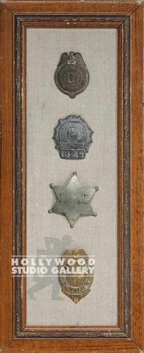 18x8  4 Framed Police Badges