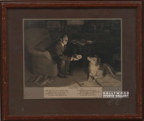 16x19 Period/Man/Dog/"Lucky Dog"