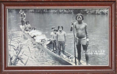 11x18 B/W Ethnic Natives/On Canoe