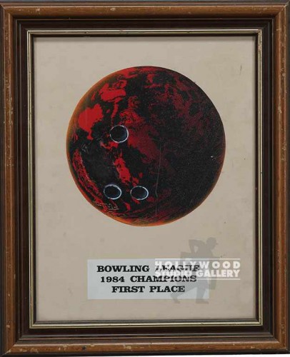18x15 Red/Blck Bowling Ball/Signed