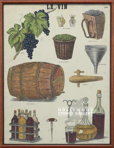 33x25 Le Vin Wine Poster/Framed
