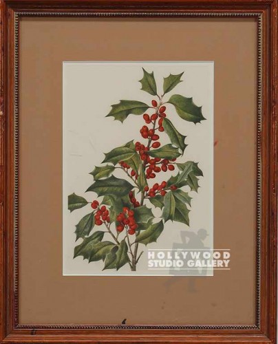 17x14 EVERGRN BOTANICAL/RED BERRIES