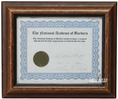 11x13 National Academy/Barbers Cert
