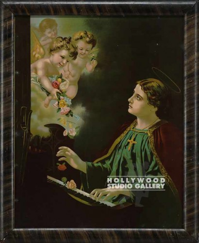 22x19 Mother Praying/Cherubs/Rose
