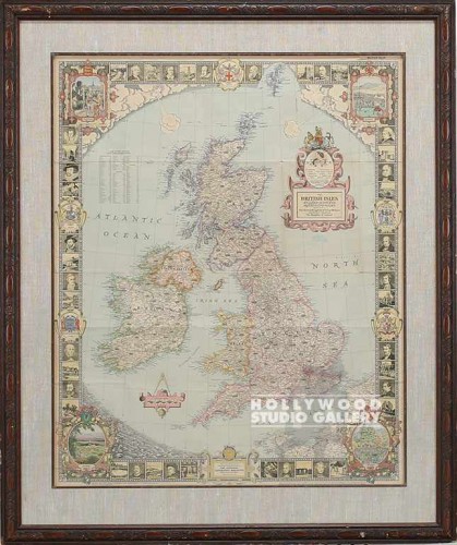26x32 Framed  Map Of Ireland