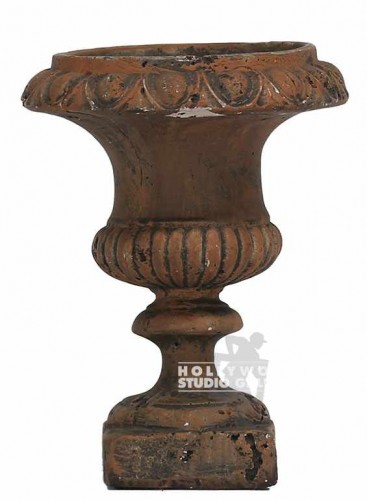 7" Small Clay Urn/Ornate