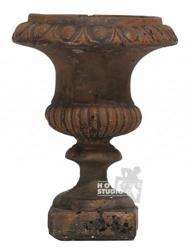 7" Small Clay Urn/Ornate