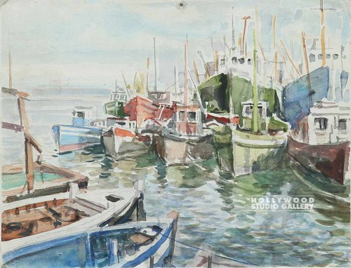 15x19 Watercolor/Docks/Boats