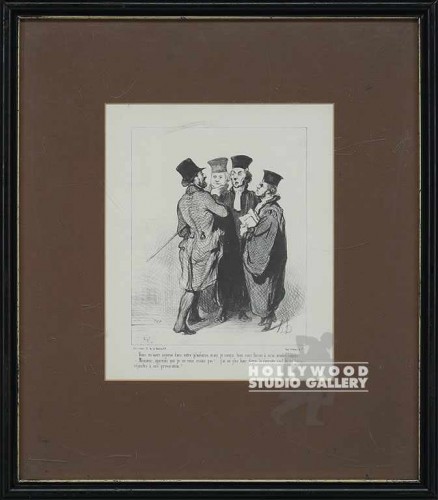 17x15 DAUMIER ETCHING/COURTROOM/BLK