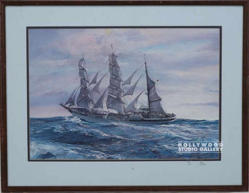 22x29 SAILING SHIP SEA/MAT/BRWN FRM