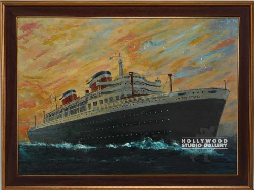 31X40 US OCEAN LINER/WOOD & GOLD