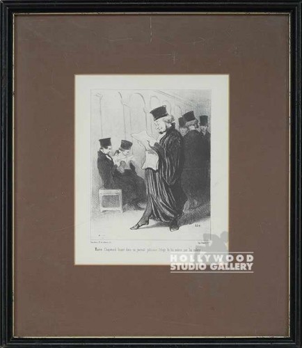 17x14 DAUMIER ETCHING/COURTROOM/BLK