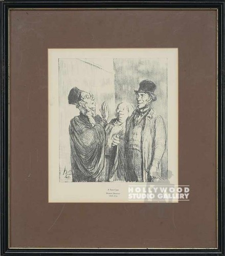 17x19 DAUMIER ETCHING/COURTROOM/BLK