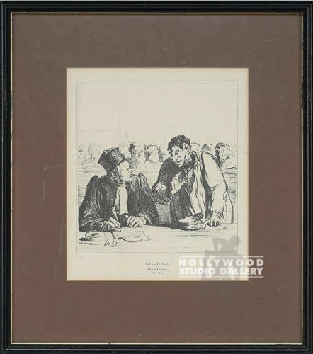 19x17 DAUMIER ETCHING/COURTROOM/BLK