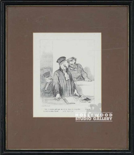 17x15 DAUMIER ETCHING/COURTROOM/BLK
