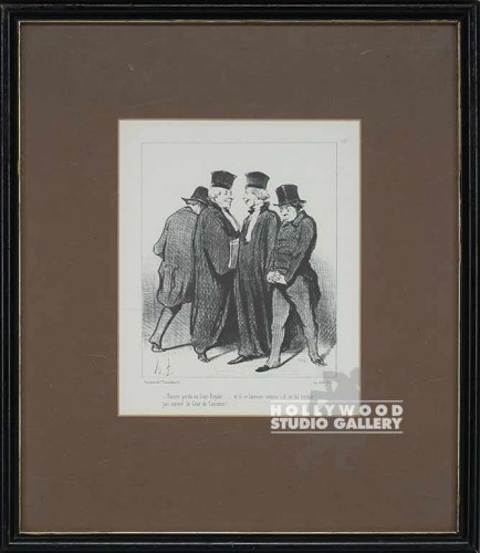 16x14 DAUMIER ETCHING/COURTROOM/WD